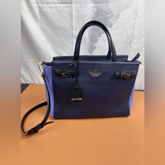 kate spade NY holder street Lanier leather satchel bag Blue - Picture 3 of 14